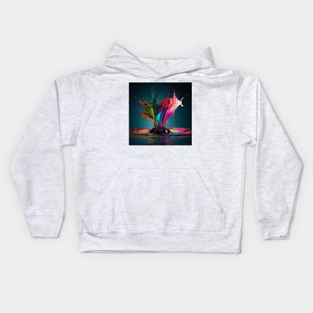 Living Life in Colour - Rock Splash Kids Hoodie by AICreateWorlds